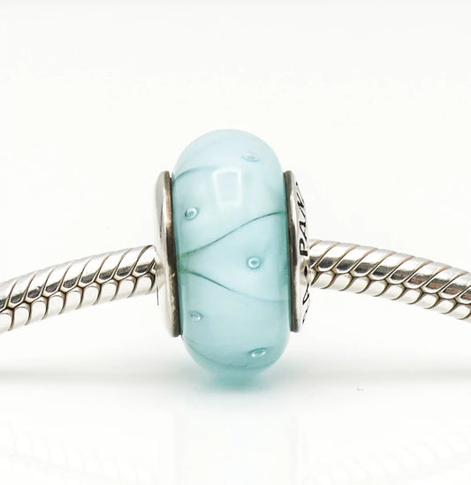Triangle Blue Glass Bead Murano