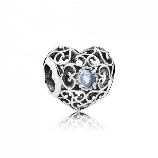 Heart Birthstone Charm - March