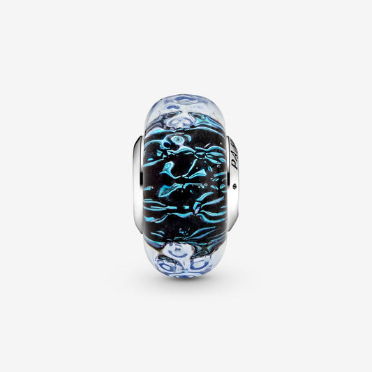Wavy Dark Blue Murano Ocean Charm