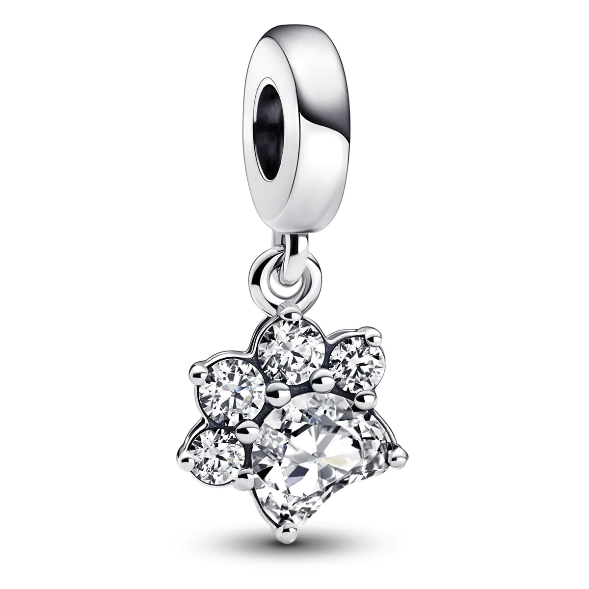 Sparkling Pet Paw Print Dangle Charm
