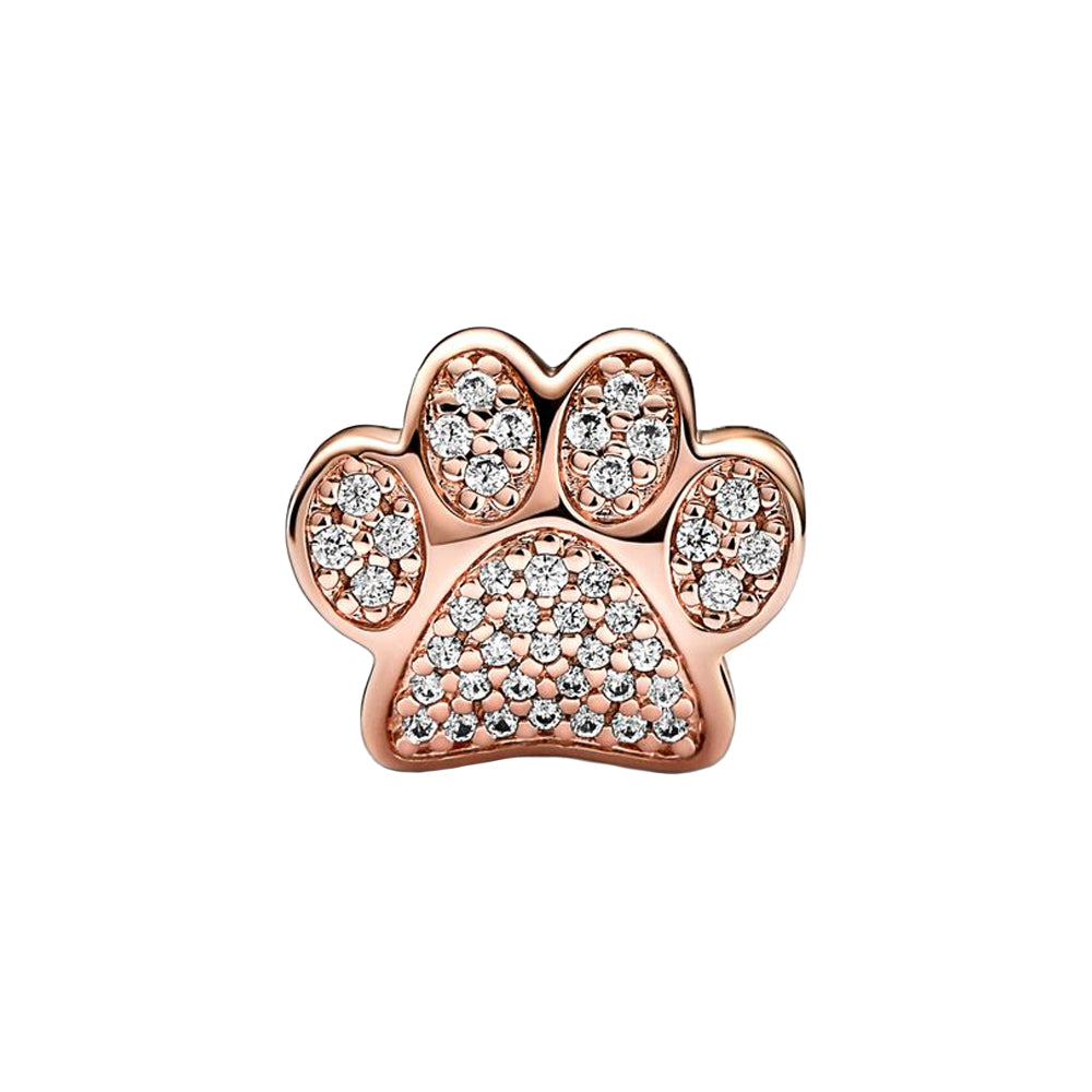 Sparkling Paw Print Charm