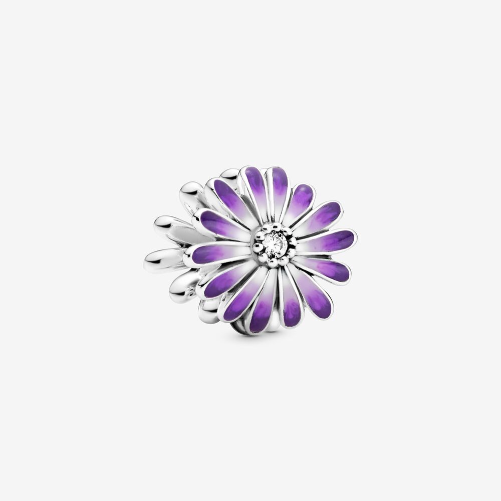 Purple Daisy Flower Charm