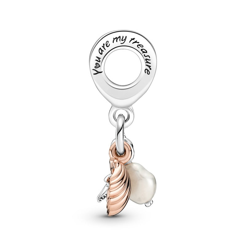 Freshwater Pearl, Starfish & Shell Triple Dangle Charm