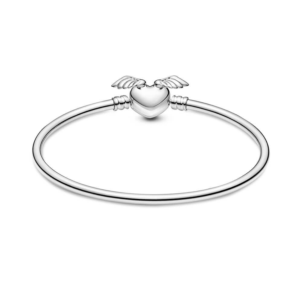 Winged Heart Bangle Bracelet