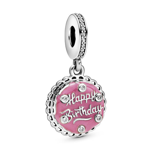 Pink Birthday Cake Dangle Charm