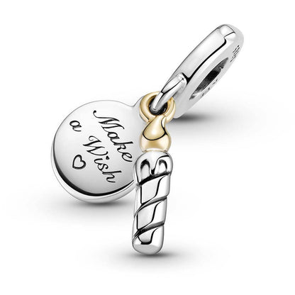 Two-Tone Birthday Candle Double Dangle Charm