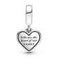 Two-tone Family Tree & Heart Double Dangle Charm