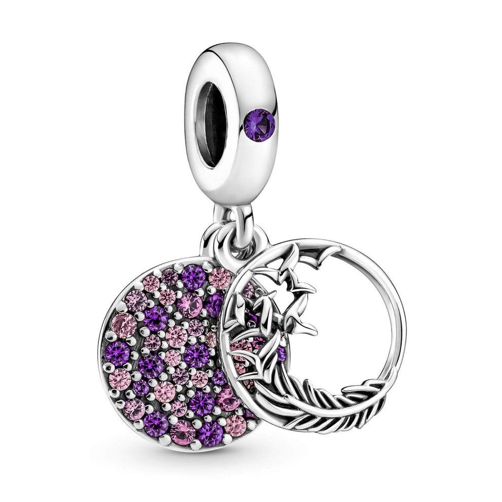Sparkling Feather Double Dangle Charm – Forever Charms