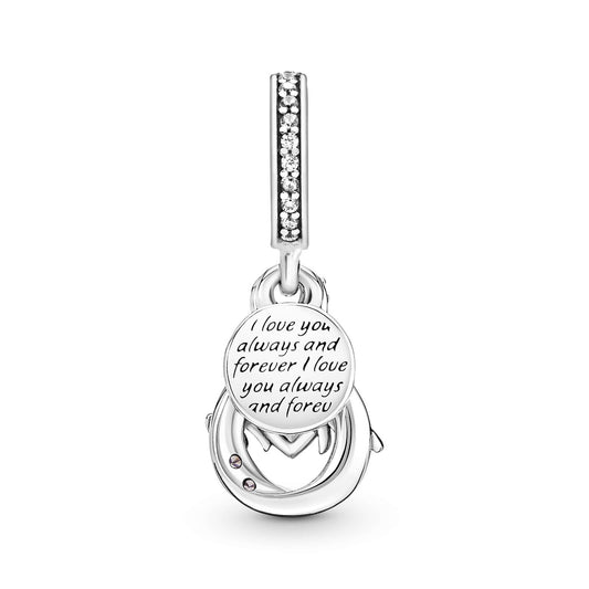 Mom Infinity Sparkling Double Dangle Charm