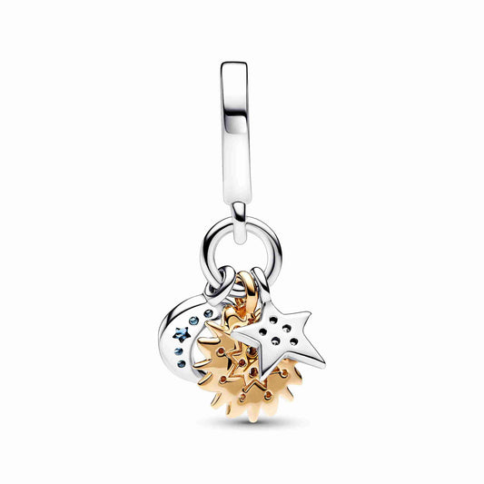 Two-Tone Celestial Triple Dangle Charm