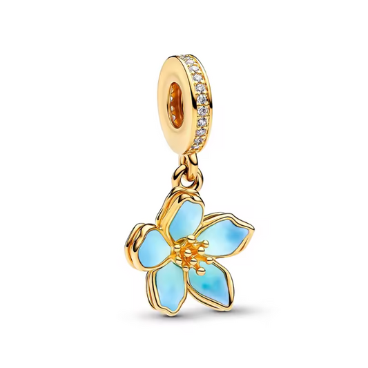 Cherry Blossom Dangle Charm - Gold