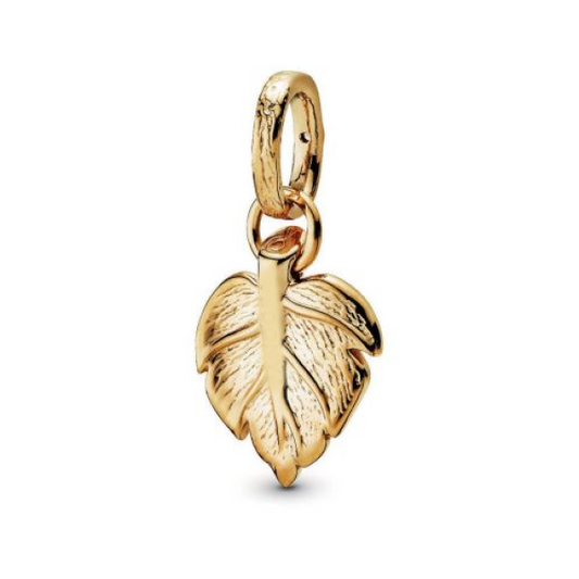 Leaf Dangle Charm - Gold