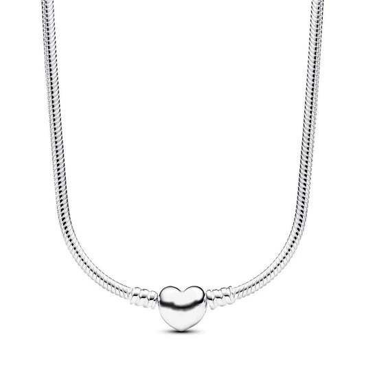 Heart Clasp Snake Chain Necklace