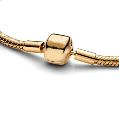 Barrel Clasp Snake Chain Bracelet - Gold