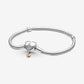Disney Heart Clasp With Dangle Clasp Snake Chain Bracelet