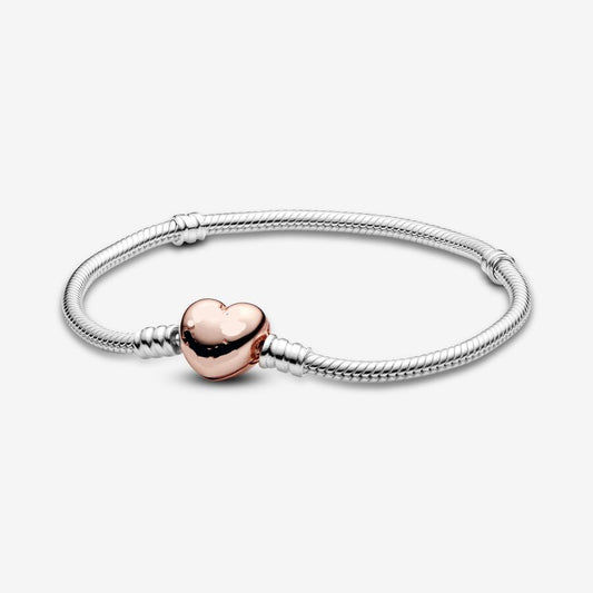 Rose Heart Snake Chain Bracelet