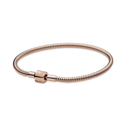 Iconic Barrel Clasp Snake Chain Bracelet - Rose
