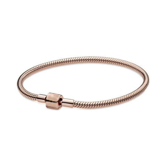 Iconic Barrel Clasp Snake Chain Bracelet - Rose