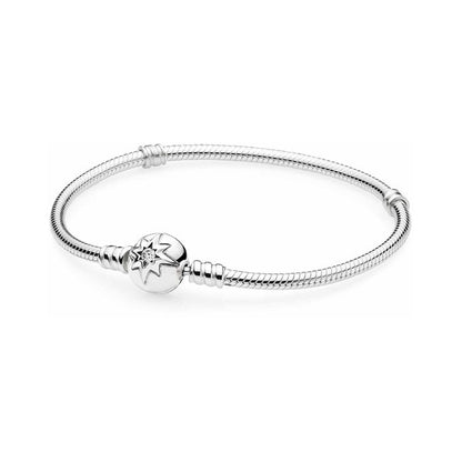 Starry Sky Clasp With Zirconia Snake Chain Bracelet
