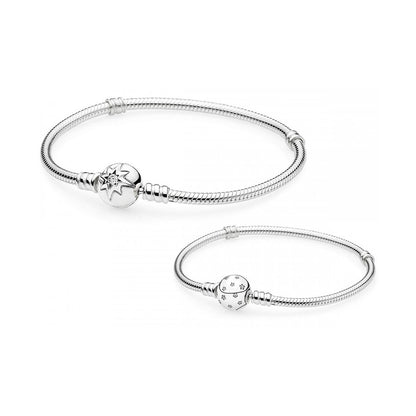 Starry Sky Clasp With Zirconia Snake Chain Bracelet
