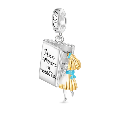 Alice in Wonderland Alice & Book Dangle Charm