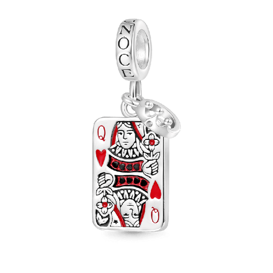 Playing Cards & Crown Pendant Dangle Charm