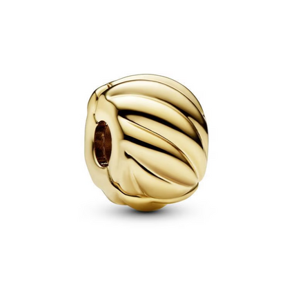 Polished Feathered Clip Charm - Gold Plated