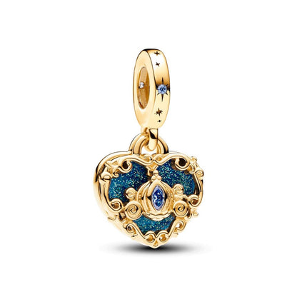 Cinderella Carriage Double Dangle - Gold