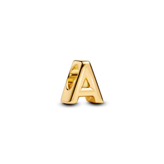 Open Letter Alphabet Charm - Gold