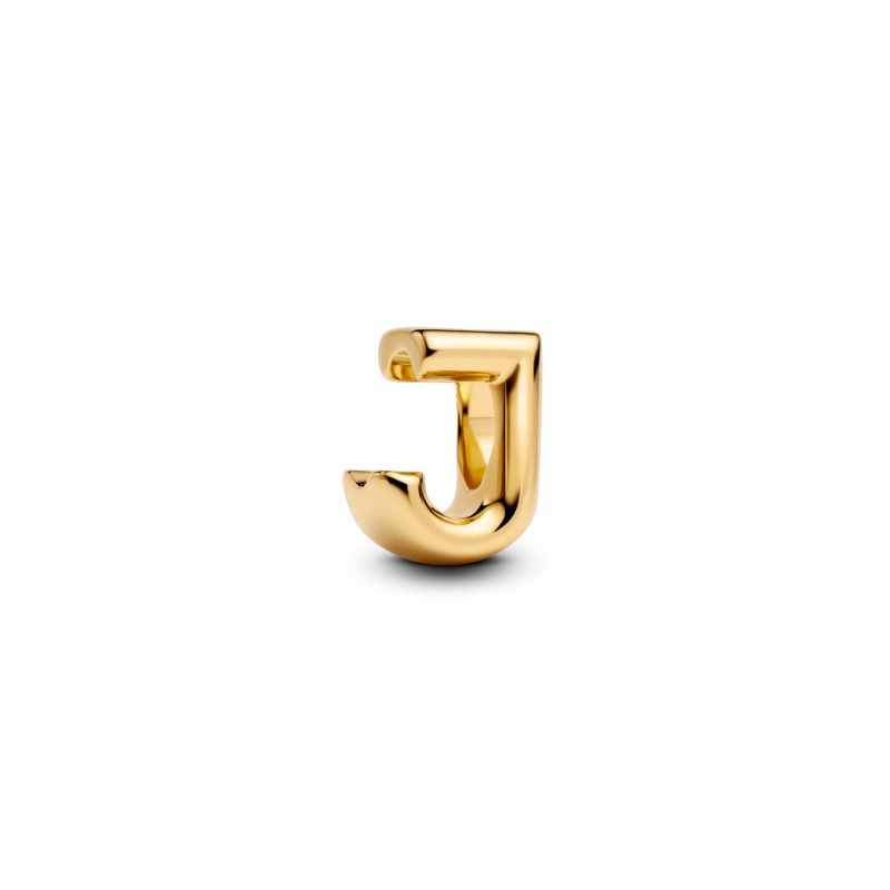 Open Letter Alphabet Charm - Gold