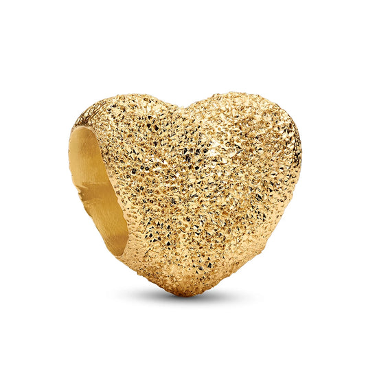 Textured Heart Mini Charm - Gold