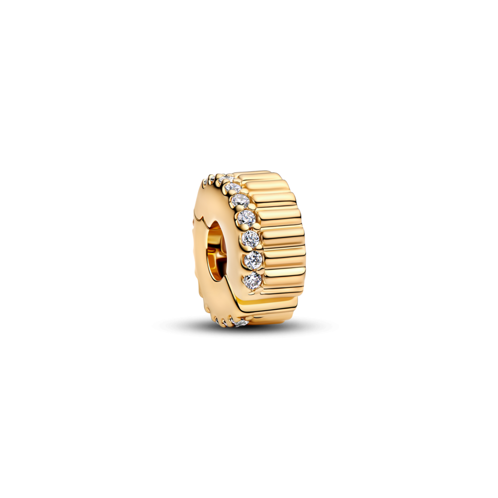 Ribbed Clip Charm - Gold
