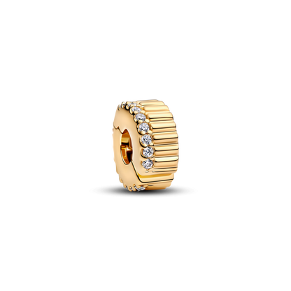 Ribbed Clip Charm - Gold