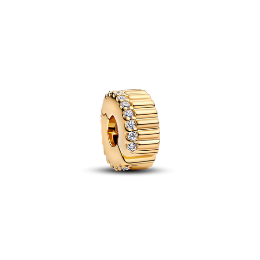 Ribbed Clip Charm - Gold