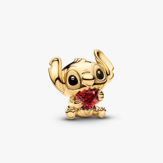 Lilo and Stitch Stitch Heart Charm - Gold