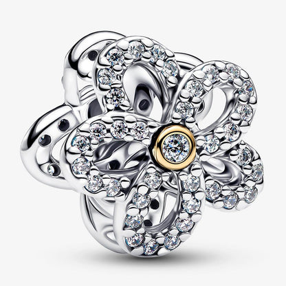 Sparkling Flower Openwork Charm