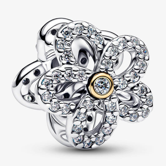 Sparkling Flower Openwork Charm
