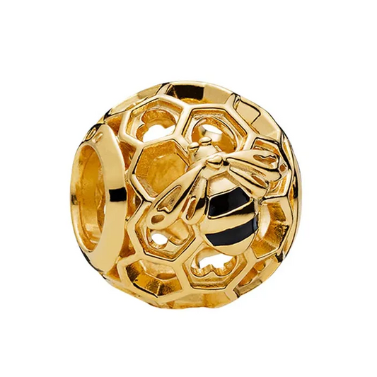 Honeybee Ball Charm - Gold