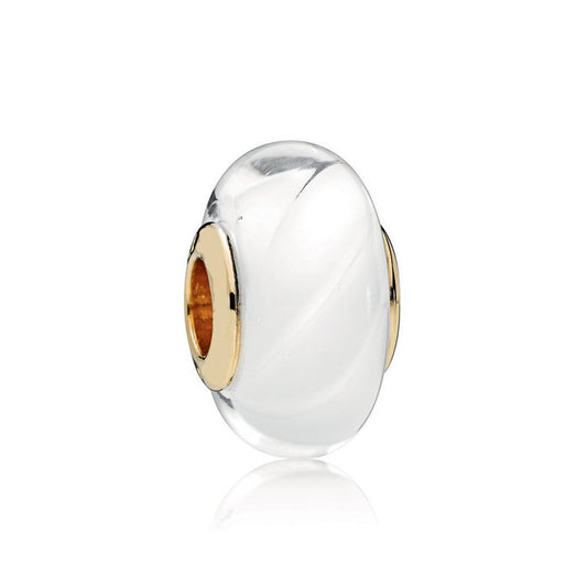 Shine White Murano Glass Charm