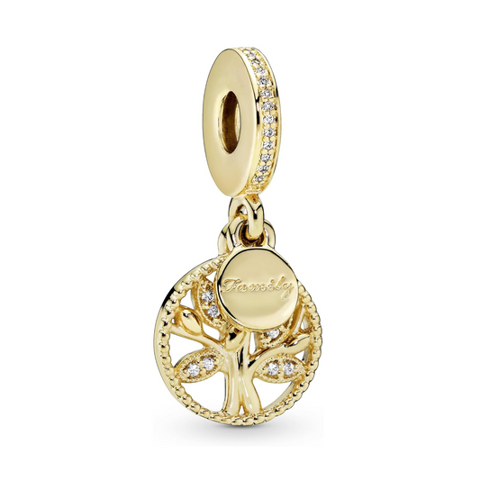 Family Tree Dangle Charm - Gold Plated