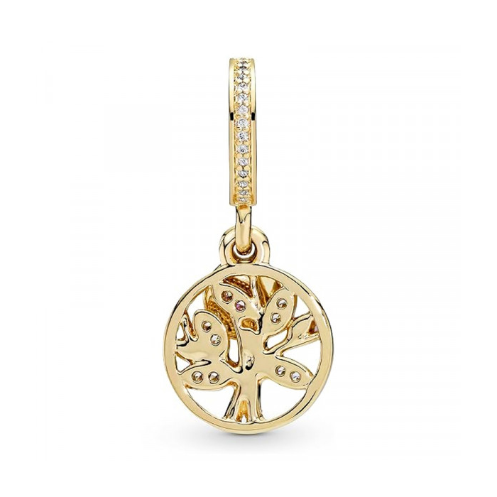 Family Tree Dangle Charm - Gold Plated