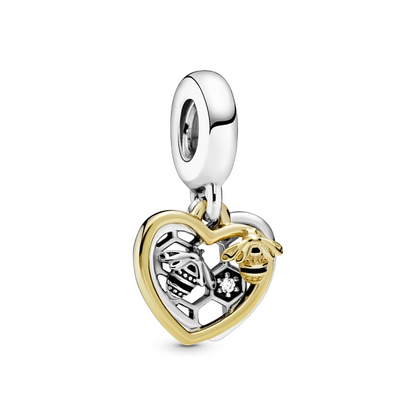 Hearts & Bees Double Dangle Charm