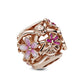 Openwork Pink Daisy Flower Charm - Rose Gold