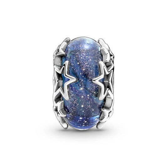 Galaxy Blue & Star Murano Bead