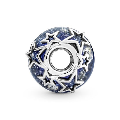Galaxy Blue & Star Murano Bead
