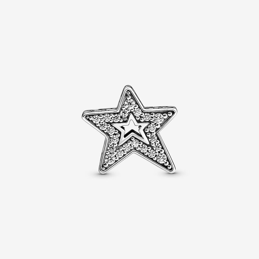 Sparkling Asymmetric Star Charm