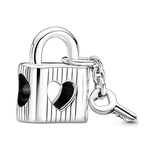 Padlock and Heart Key Charm