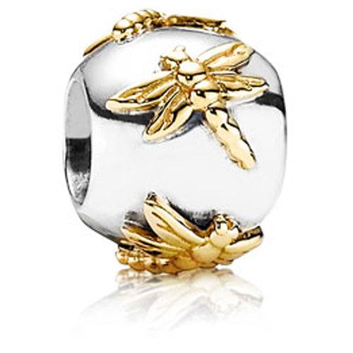 Golden Dragonflies Charm