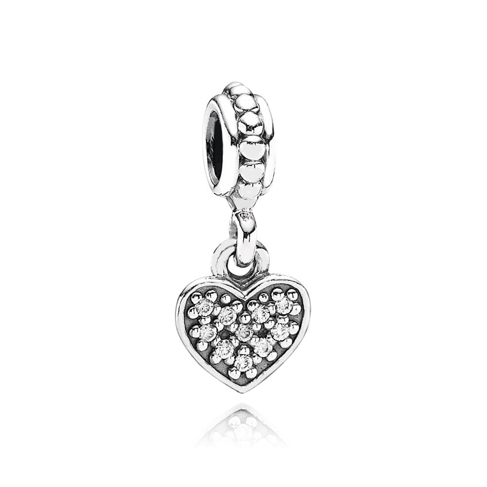 Sparkling Heart Dangle Charm