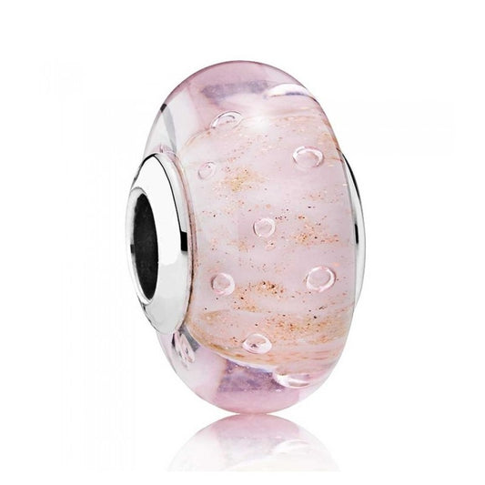 Pink Effervescence Murano Glass Charm